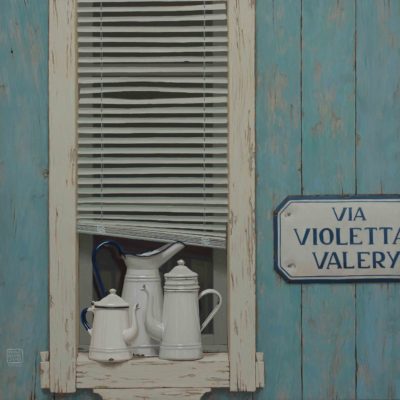 Via Violetta Valery - 2014, olio su tavola 100 x 100 cm