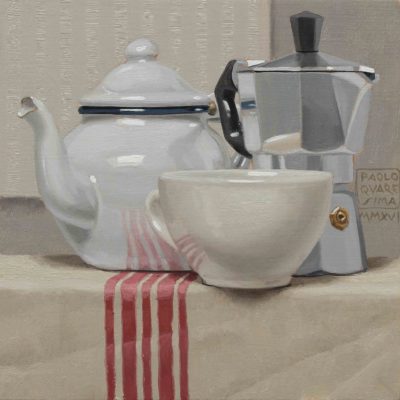 The o caffè - 2016, olio su tavola 20 x 20 cm