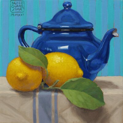 The o limonata - 2021, olio su tavola 20 x 20 cm.