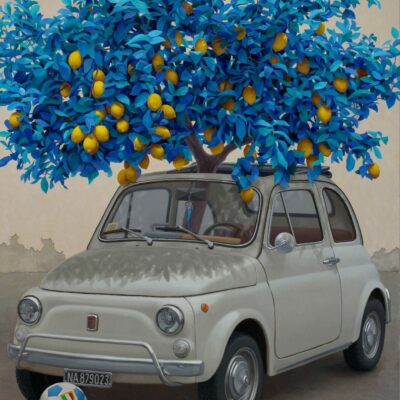 Limonemobile - 2023, olio su tavola 180 x 150 cm.