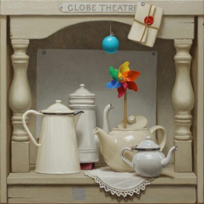 Le allegre comari di Windsor - 2025, olio su tavola 60 x 60 cm. Le allegre comari di Windsor - 2025, olio su tavola 60 x 60 cm.