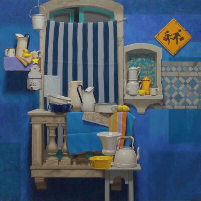 Stella & paperella - 2025, olio su tavola 150 x 150 cm. Stella & paperella - 2025, olio su tavola 150 x 150 cm.