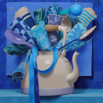 Teiera fioriera - 2025, olio su tavola 40 x 40 cm. Teiera fioriera - 2025, olio su tavola 40 x 40 cm.