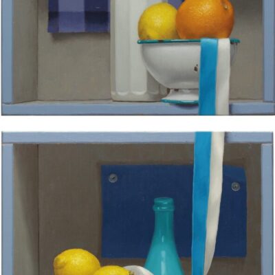 Trait d'union - 2025, olio su tavola, 80 x 40 cm. Trait d'union - 2025, olio su tavola, 80 x 40 cm.